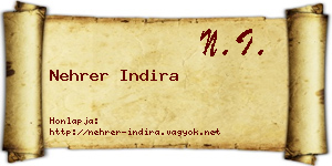 Nehrer Indira névjegykártya